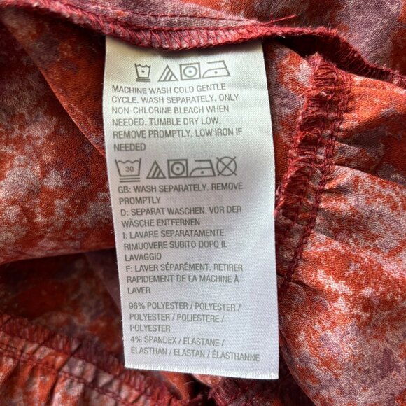 Logo Lori Goldstein Top Womens Medium Rust Button Up Lagenlook Blouse Artsy Boho - Picture 7 of 7